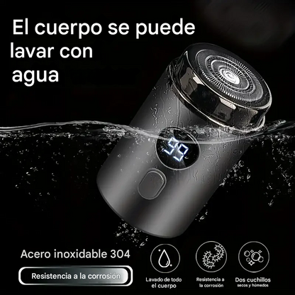 Potente mini afeitadora eléctrica bateria 24 horas de duracion, cuchillas en acero inoxidable