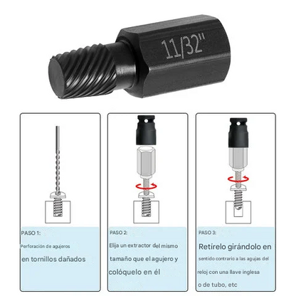 Herramienta para quitar tornillos de cabeza rota con hexágono interior