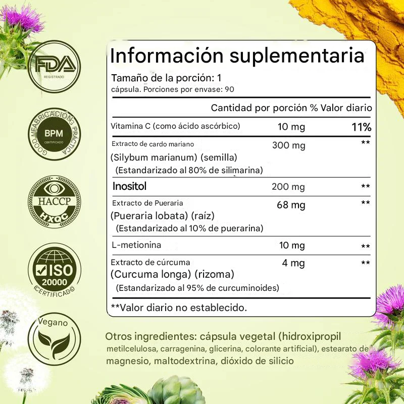 Cardo Mariano Desintoxicación del Hígado y Limpieza de Colon