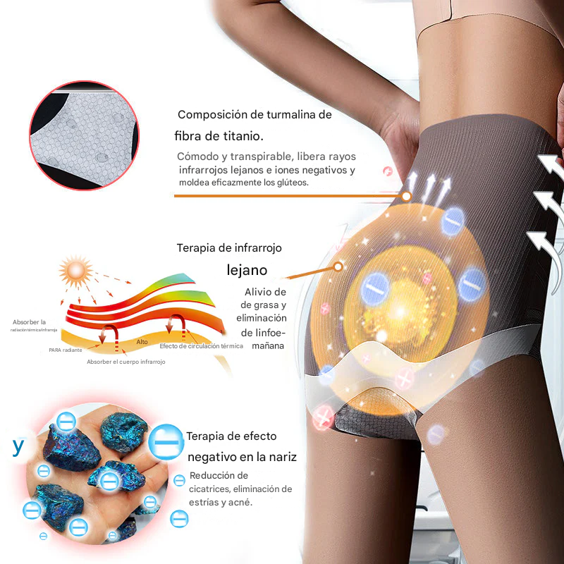 Shorts moldeadores Anyidea® de fibra de titanio y turmalina de grado médico (TALLA UNICA)