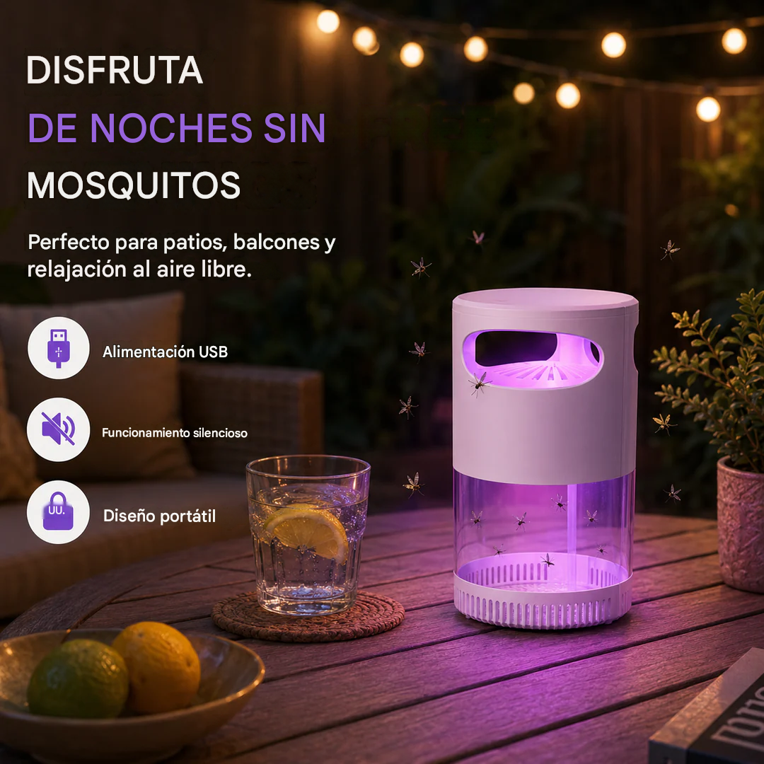 Lámpara UV🩻 antimosquitos🦟🚫: silenciosa, USB, sin químicos.