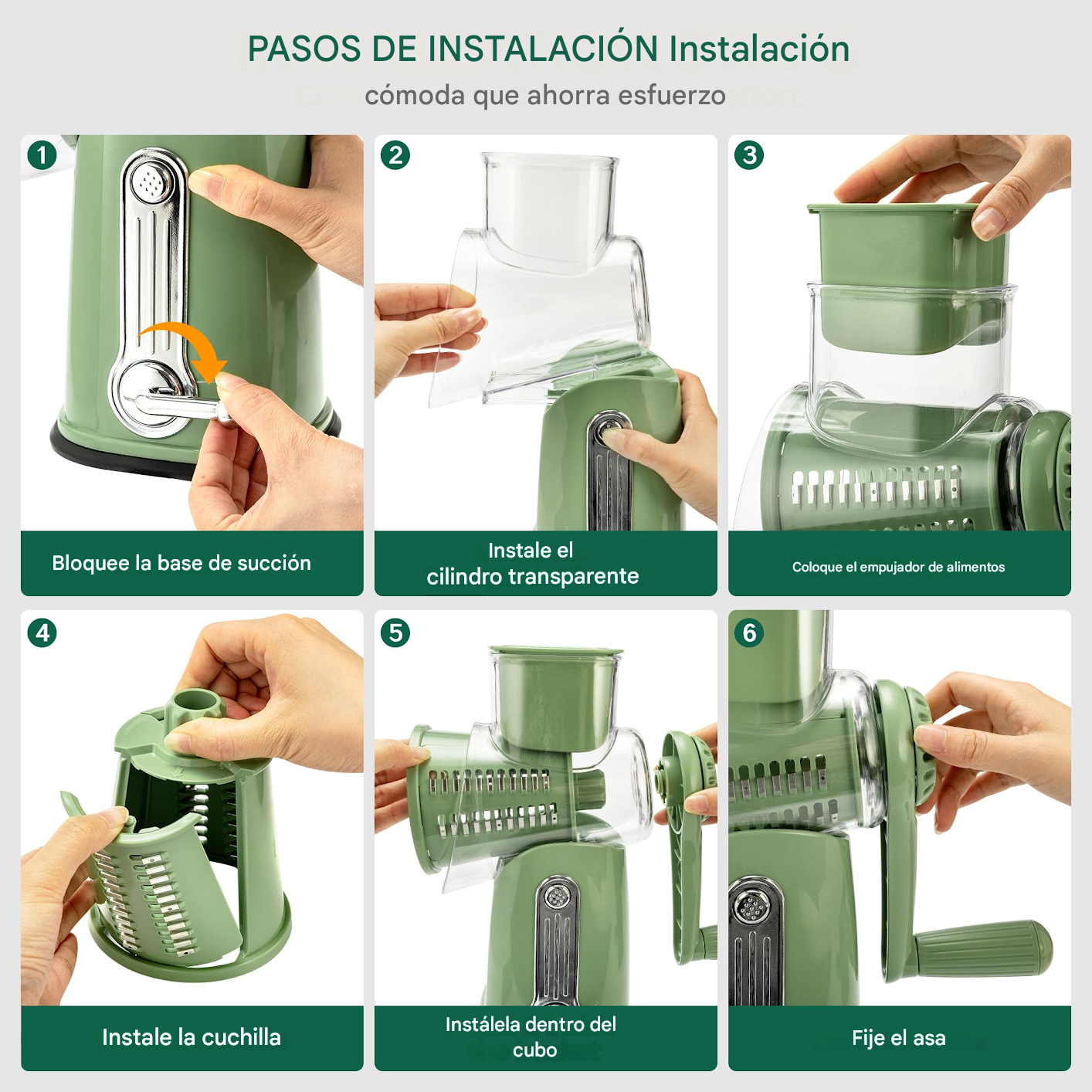 🌟 Rallador Rotativo 5 en 1 SUSTEAS – La forma más fácil de disfrutar la cocina