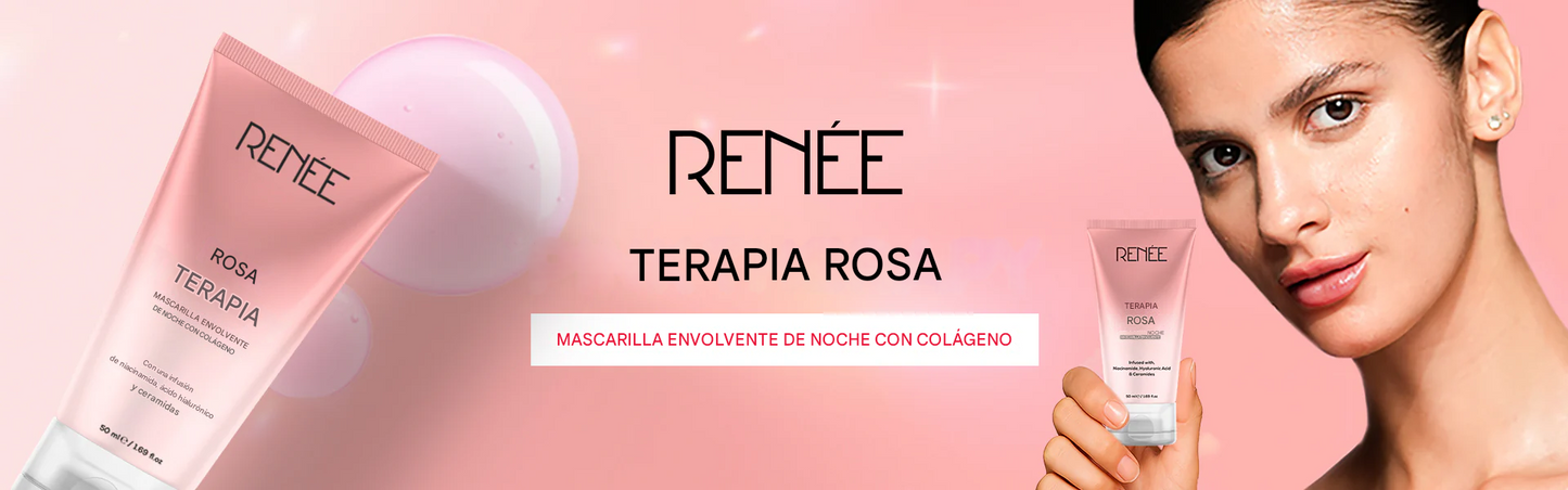 Mascarilla facial antiedad envolvente de colágeno de noche RENEE Pink Therapy