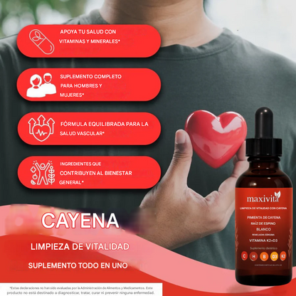 Paga 1 Lleva 2 Extracto líquido de pimienta de cayena Maxivita (No picante)