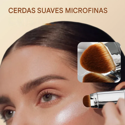 Base de maquillaje en barra Cover Cream Stick V con brocha desmontable - Base de maquillaje coreana que cambia de color con cápsulas de colágeno