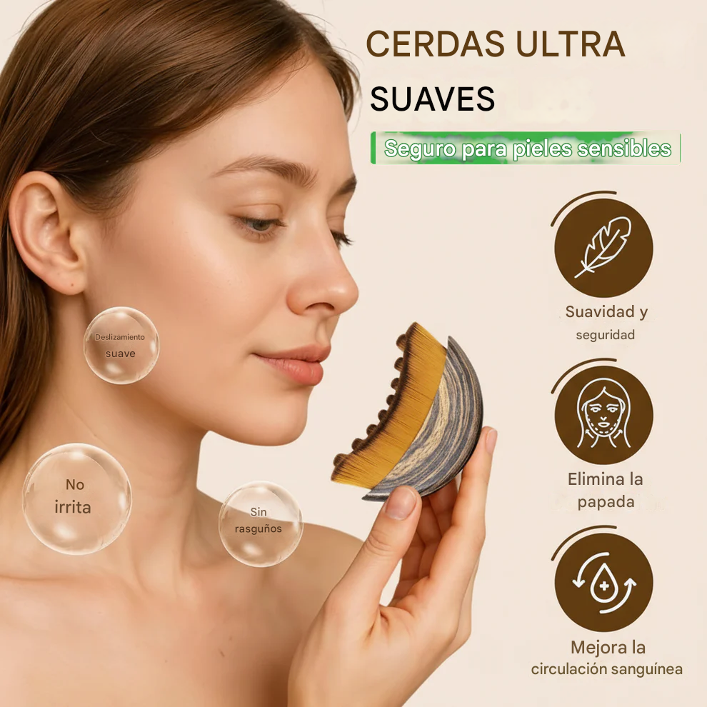 Cepillo facial para contorno linfático