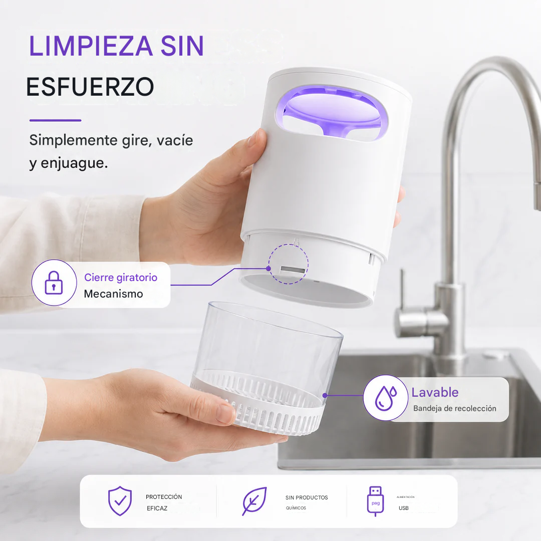 Lámpara UV🩻 antimosquitos🦟🚫: silenciosa, USB, sin químicos.
