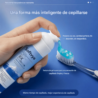 Pasta Dental Blanqueadora Espumosa Softvya ™ 8X Con Niacinamida