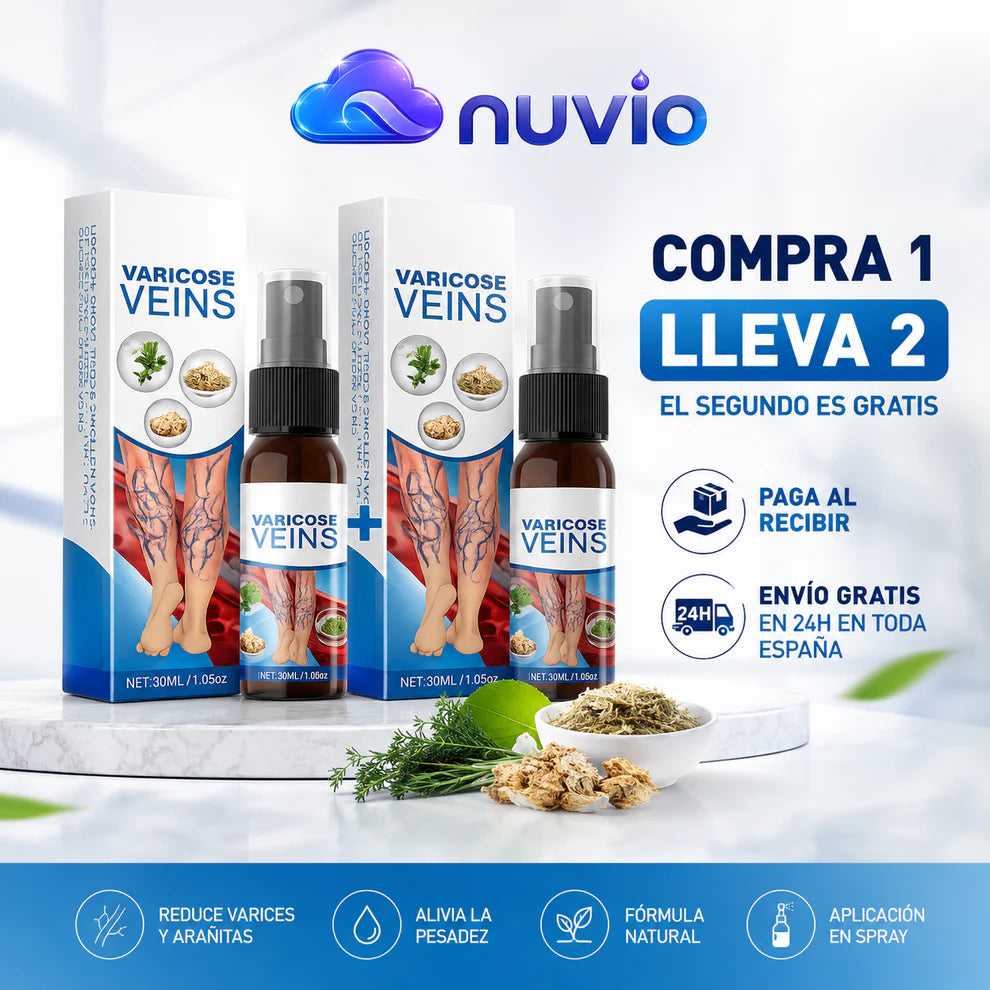 NUVIO™ | Spray para Varices — Compra 1 y LLEVA 2 |Piernas Más Ligeras
